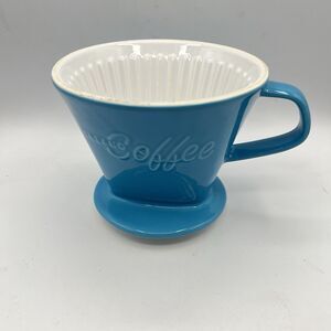 Xxl Porcelain Coffee Dripper Filter Size 4 Blue Huge And Heavy Quality 800gr/28o